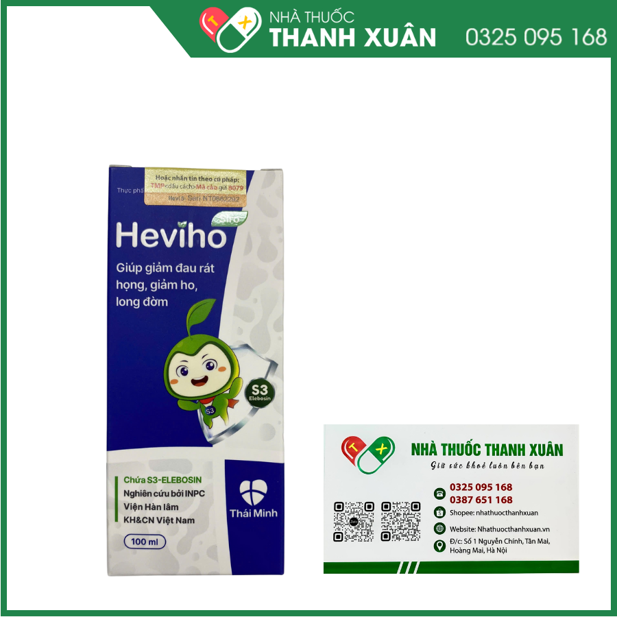 Siro Heviho giúp giảm đau rát họng, giảm ho, long đờm